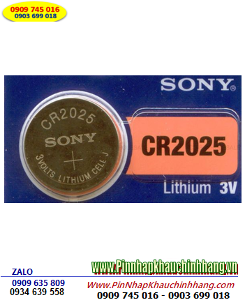 Sony CR2025, Pin đồng xu 3v lithium Sony CR2025 Made in Indonesia